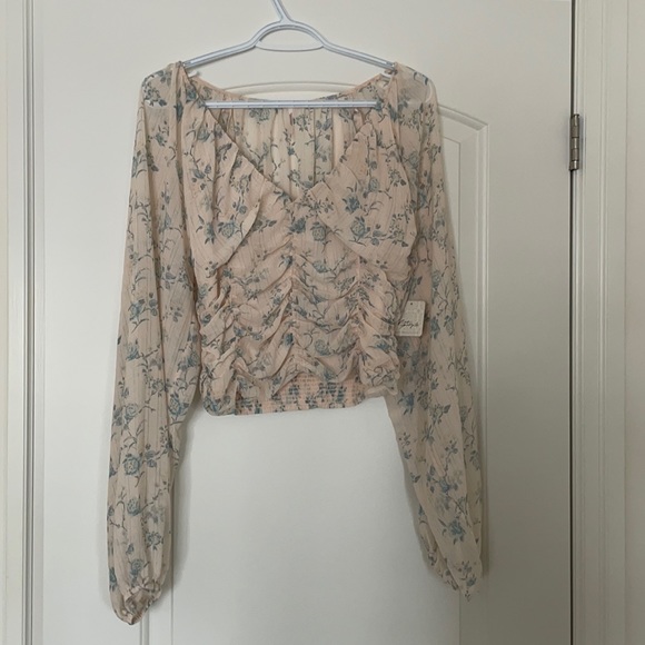 NWT free people blouse with cinched waist - Picture 1 of 3